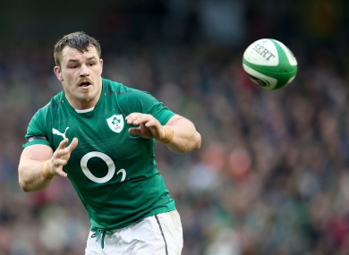 Healy in action for Ireland last month.